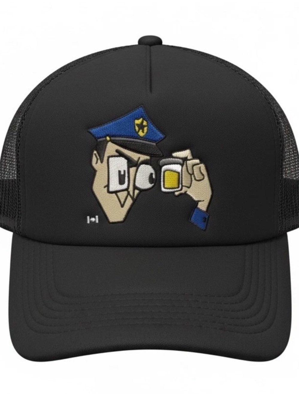 Nahmias Drug Test Trucker Hat Mesh Black Cap Police Officer New With Tags
